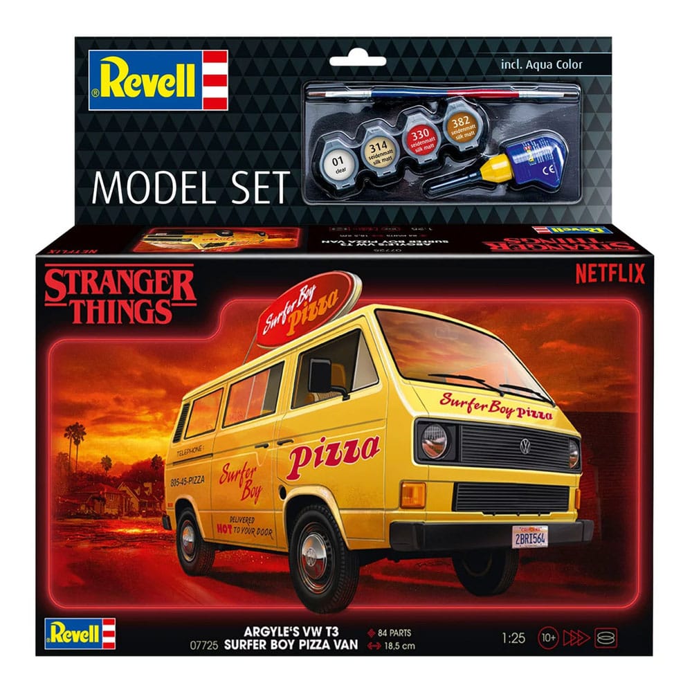 Stranger Things Model Kit Set 1/25 VW T3 Bus Surfer Boy (Aqua Color) 19 cm