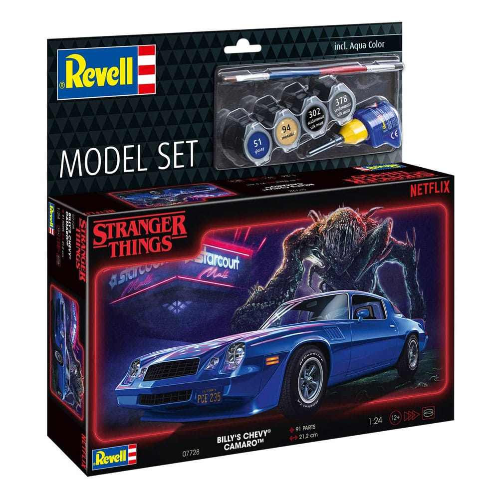 Stranger Things Model Kit Set 1/25 Chevy Camaro Z/28 19 (Aqua Color) 19 cm