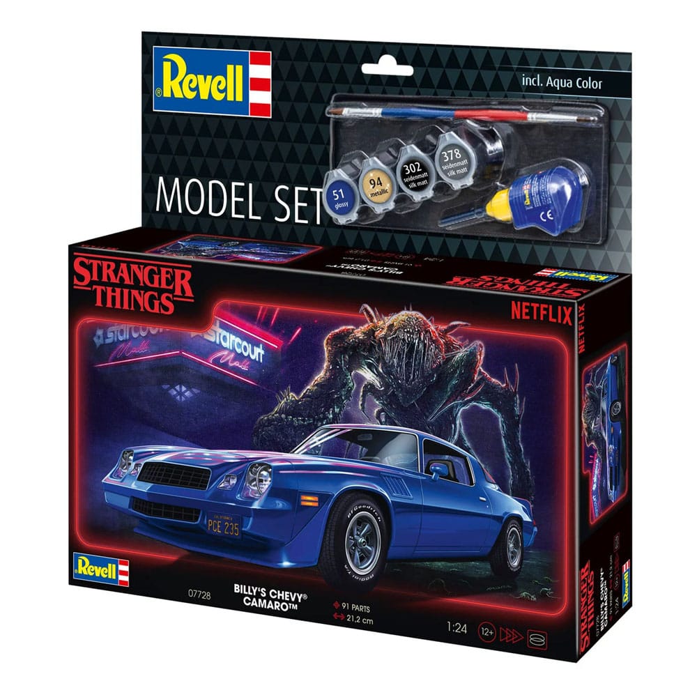 Stranger Things Model Kit Set 1/25 Chevy Camaro Z/28 19 (Aqua Color) 19 cm