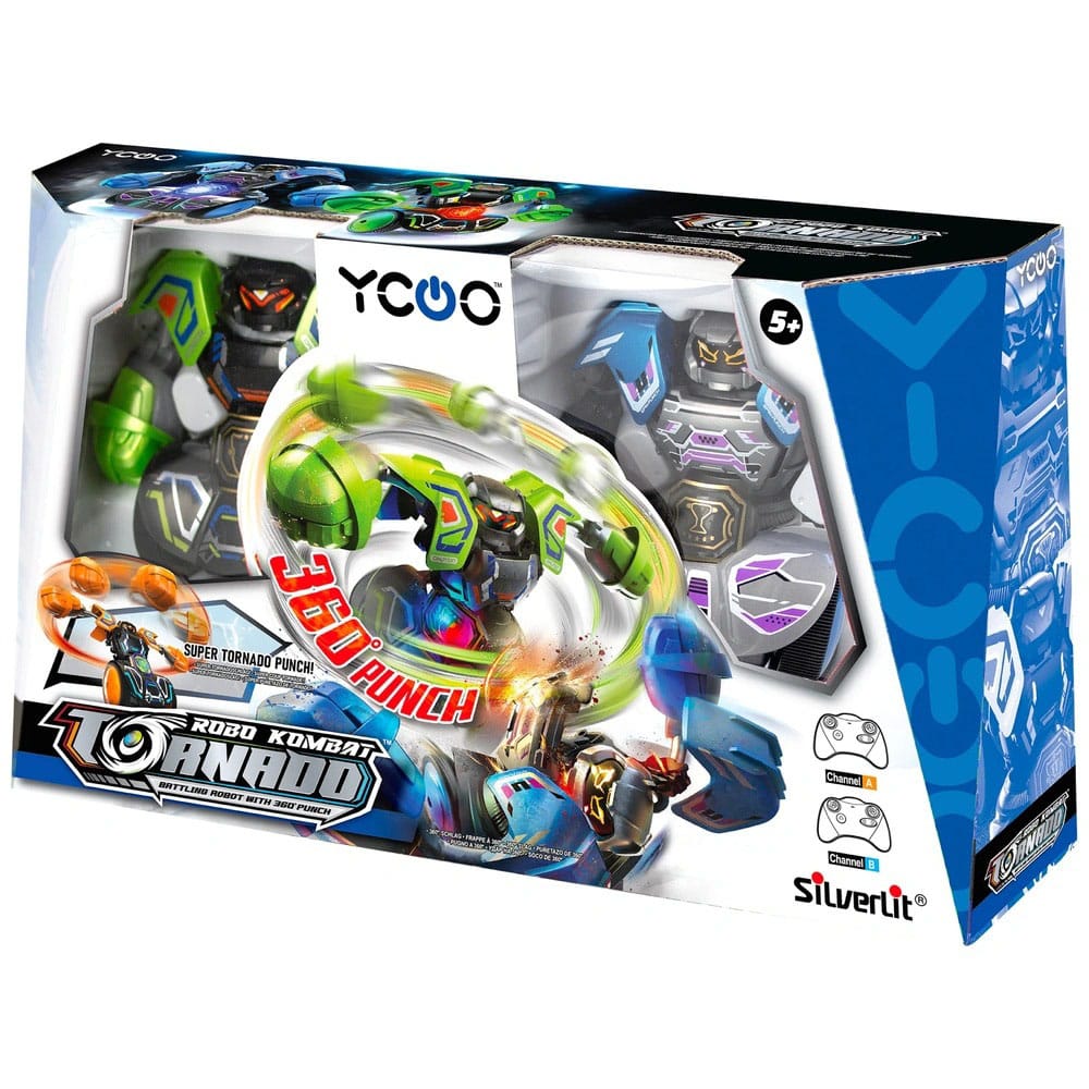 Silverlit Robo Kombat Tornado Remote-Controlled Robots 2er - Set Green/Blue