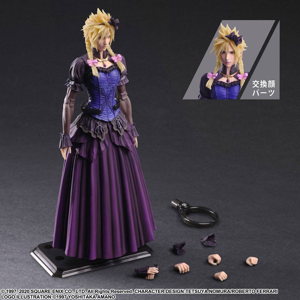 Final Fantasy VII Remake Play Arts Kai Action Figure Cloud Strife Dress Ver. 28 centimetri