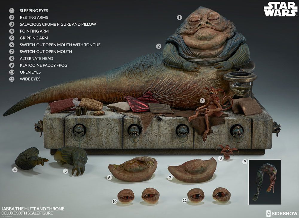 Star Wars Episode VI Action Figure 1/6 Jabba the Hutt & Throne Deluxe 34 cm