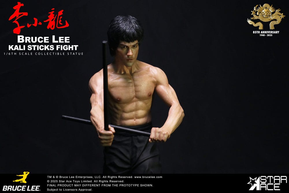 Enter the Dragon Movie Statue 1/6 Bruce Lee Kali Sticks Fight Normal Basement Version 30 cm