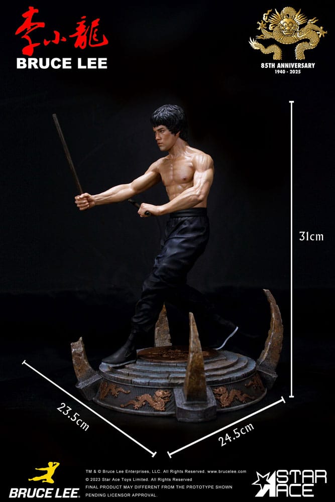 Enter the Dragon Movie Statue 1/6 Bruce Lee Kali Sticks Fight Normal Basement Version 30 cm