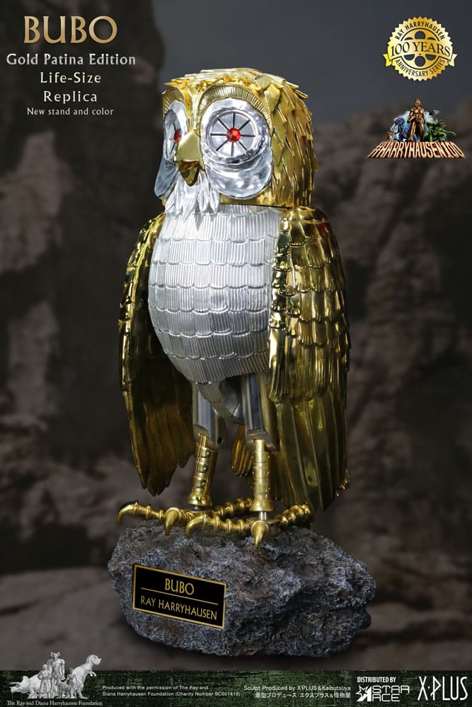 Clash of the Titans Statue Ray Harryhausens Bubo Gold Patina Edition Deluxe Ver. 34 cm