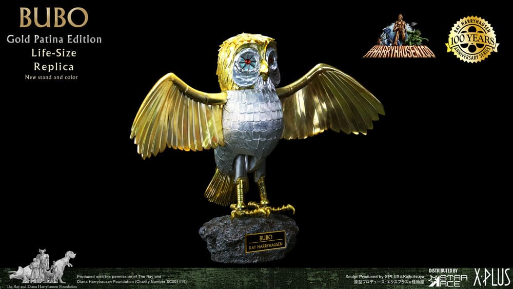 Clash of the Titans Statue Ray Harryhausens Bubo Gold Patina Edition Deluxe Ver. 34 cm