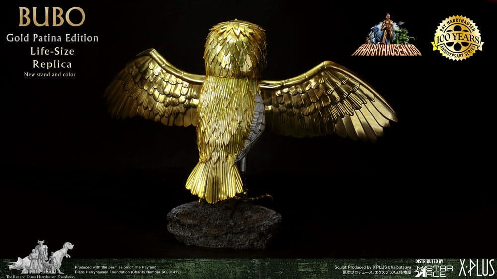 Clash of the Titans Statue Ray Harryhausens Bubo Gold Patina Edition Deluxe Ver. 34 cm