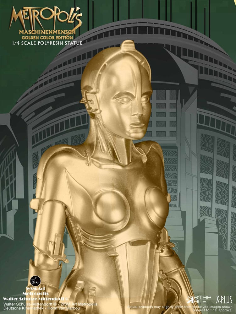 Statua Metropolis 1/4 Maschinenmensch Metallic Gold 40 cm