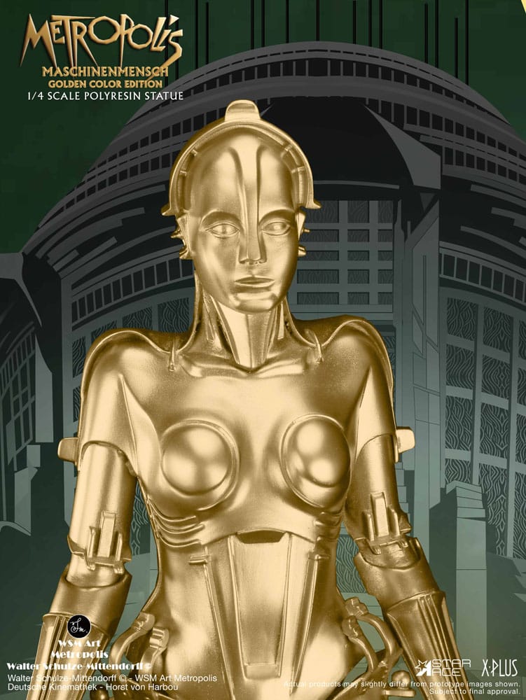 Statua Metropolis 1/4 Maschinenmensch Metallic Gold 40 cm
