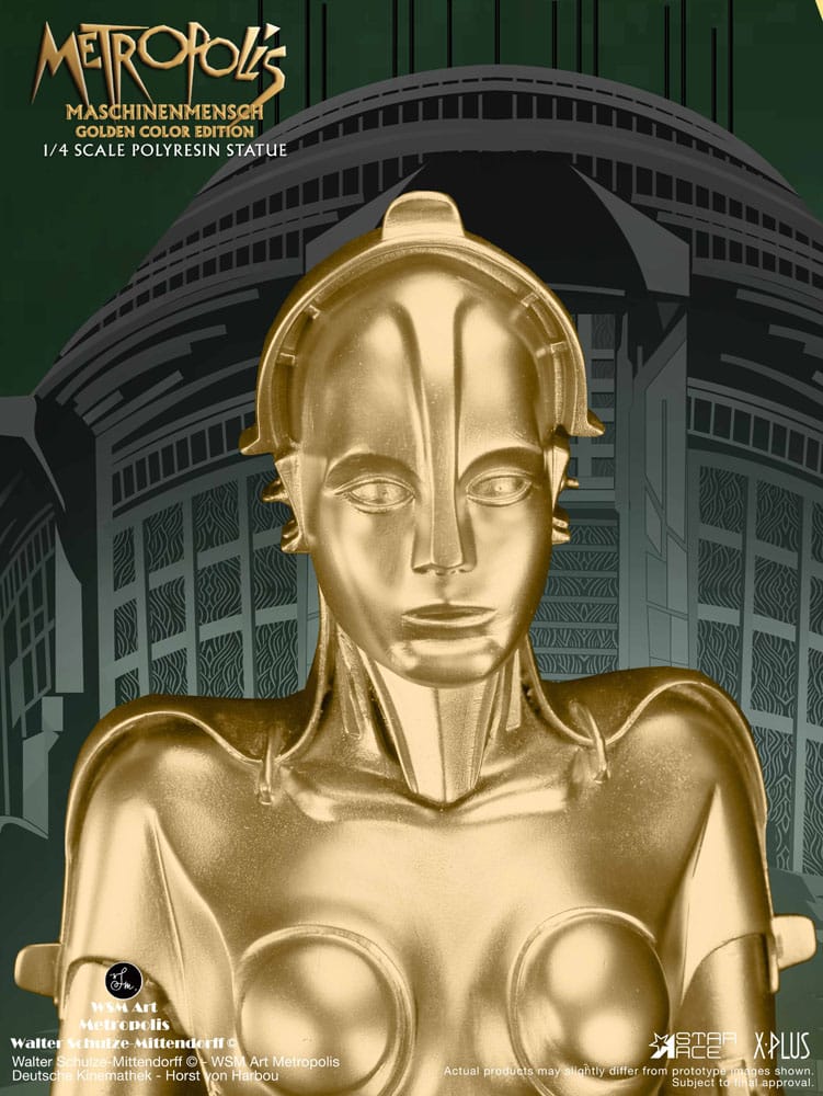 Statua Metropolis 1/4 Maschinenmensch Metallic Gold 40 cm