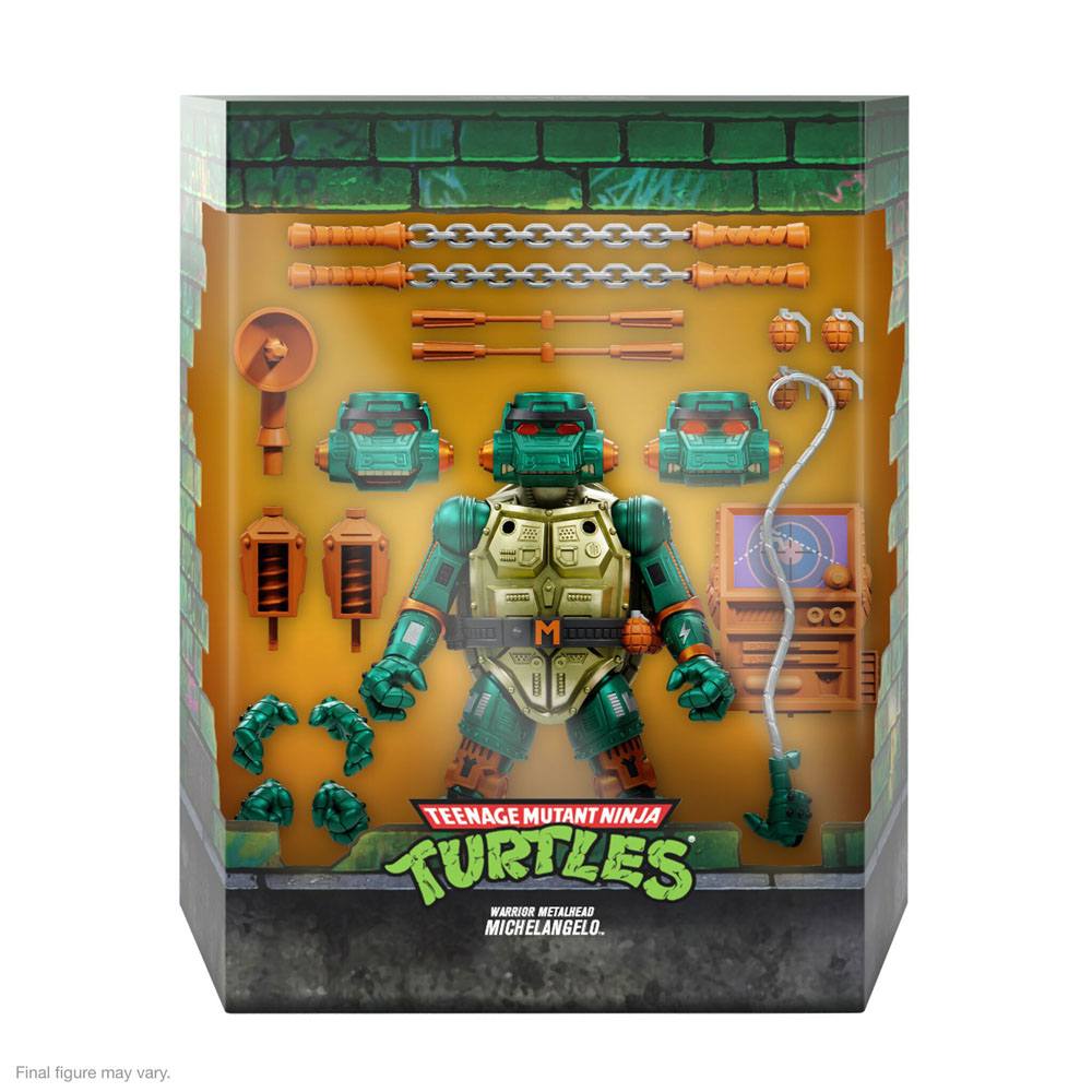 Teenage Mutant Ninja Turtles Ultimates Action Figure Guerriero Metalhead Michelangelo 18 cm