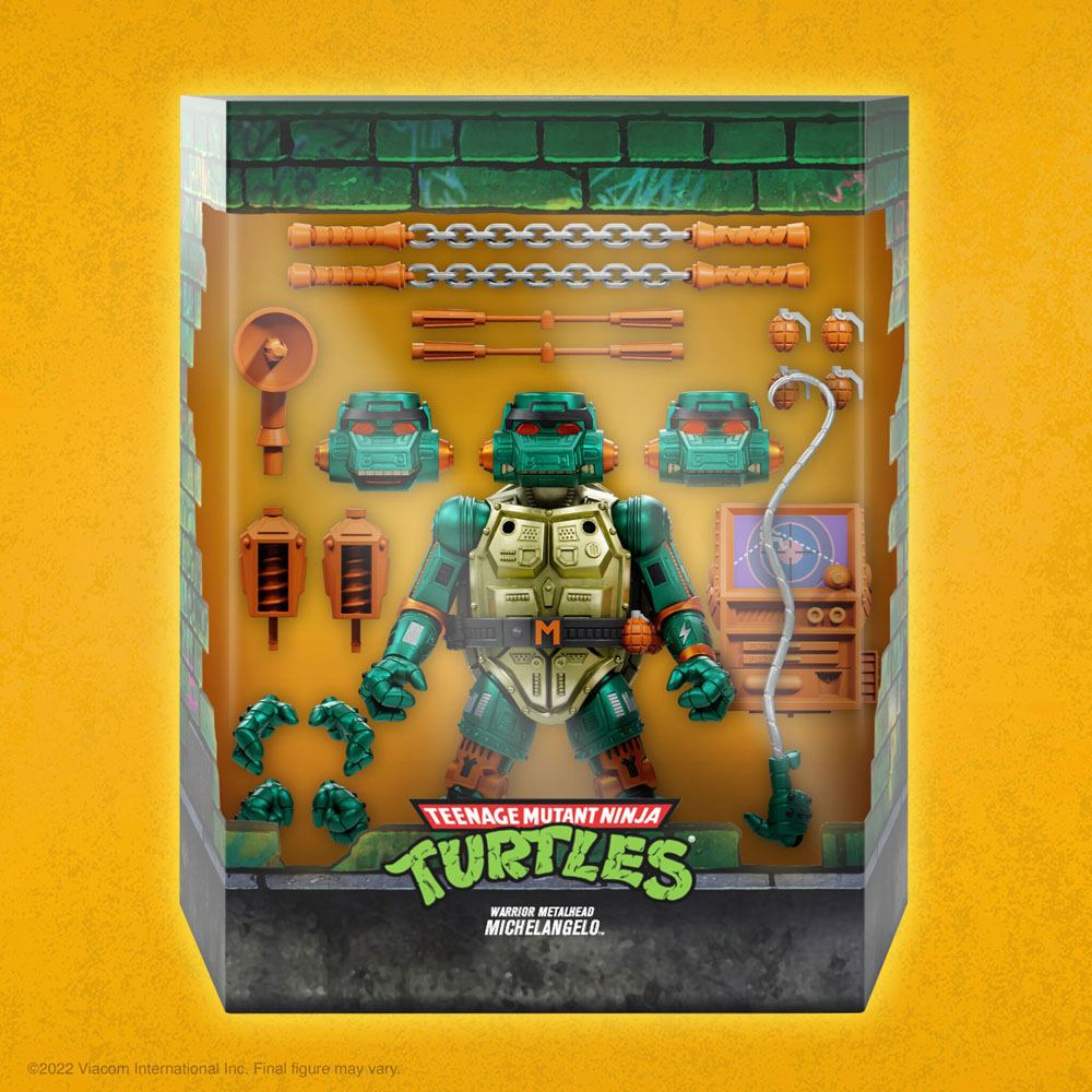 Teenage Mutant Ninja Turtles Ultimates Action Figure Guerriero Metalhead Michelangelo 18 cm