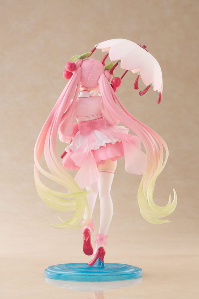 Hatsune Miku AMP PVC Statue Newley Written Sakura Miku Sakura Dress Ver. 21 cm