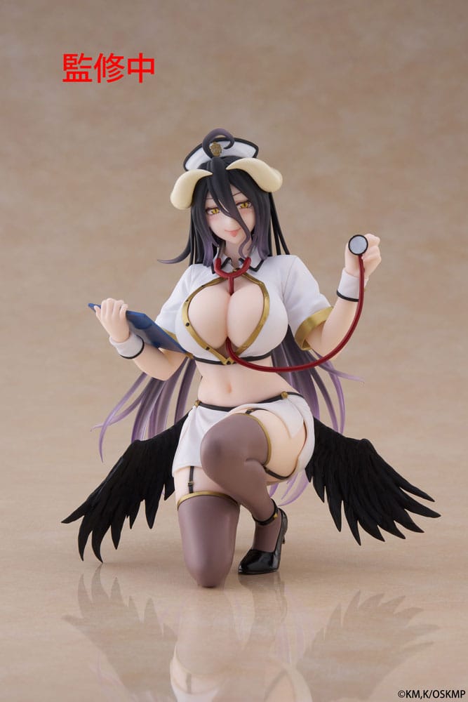 Overlord PVC Statue Desktop Cute Figure Albedo Nurse Ver. Renewal 13 cm