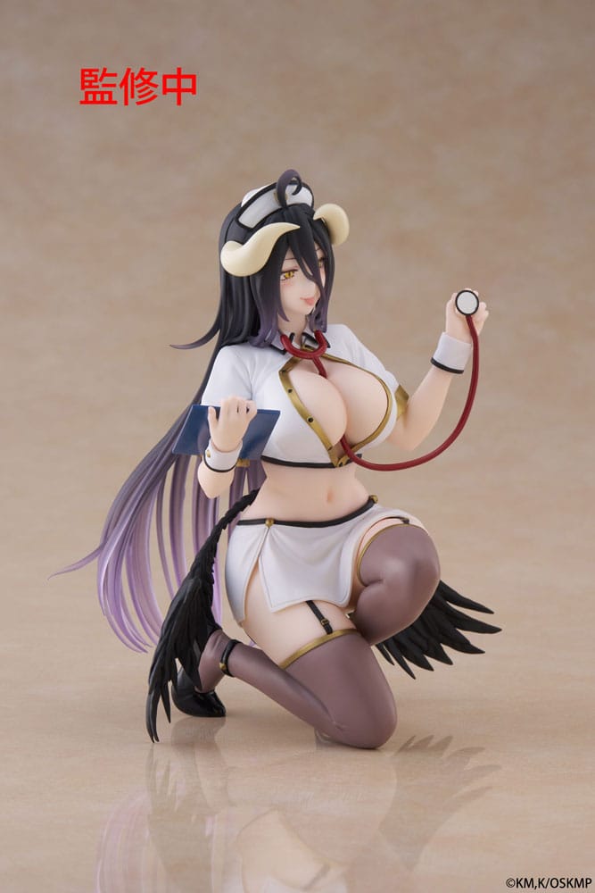 Overlord PVC Statue Desktop Cute Figure Albedo Nurse Ver. Renewal 13 cm