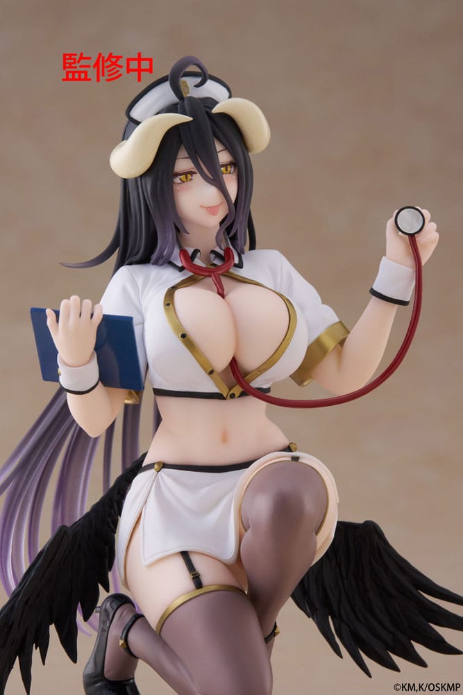 Overlord PVC Statue Desktop Cute Figure Albedo Nurse Ver. Renewal 13 cm