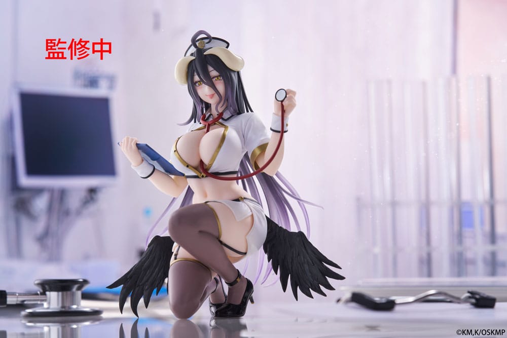 Overlord PVC Statue Desktop Cute Figure Albedo Nurse Ver. Renewal 13 cm