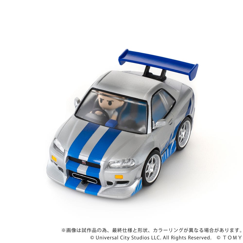 Fast &amp; Furious Q-Village Vehicle with Nissan Skyline GT-R (R34) 9cm minifigure