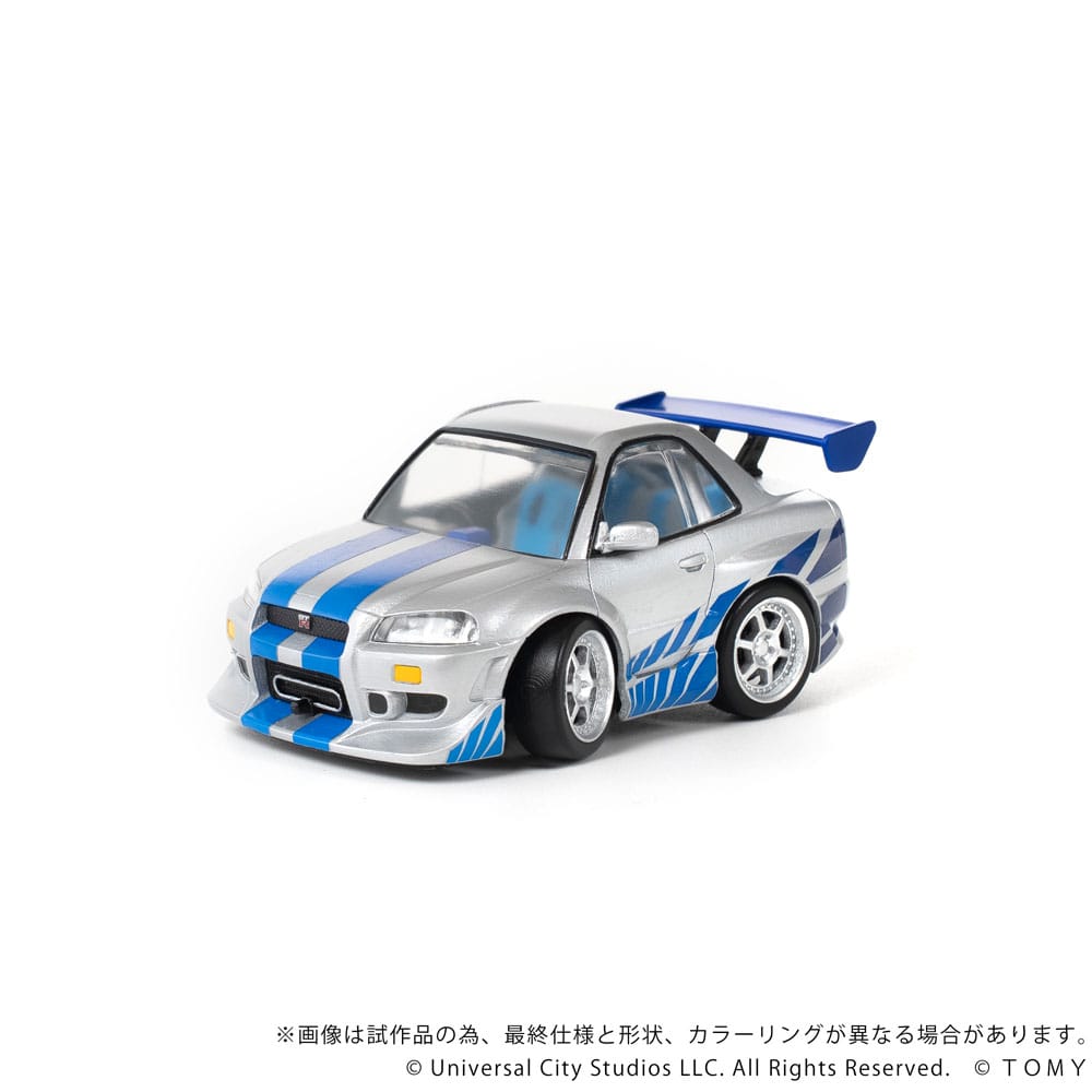 Fast &amp; Furious Q-Village Vehicle with Nissan Skyline GT-R (R34) 9cm minifigure