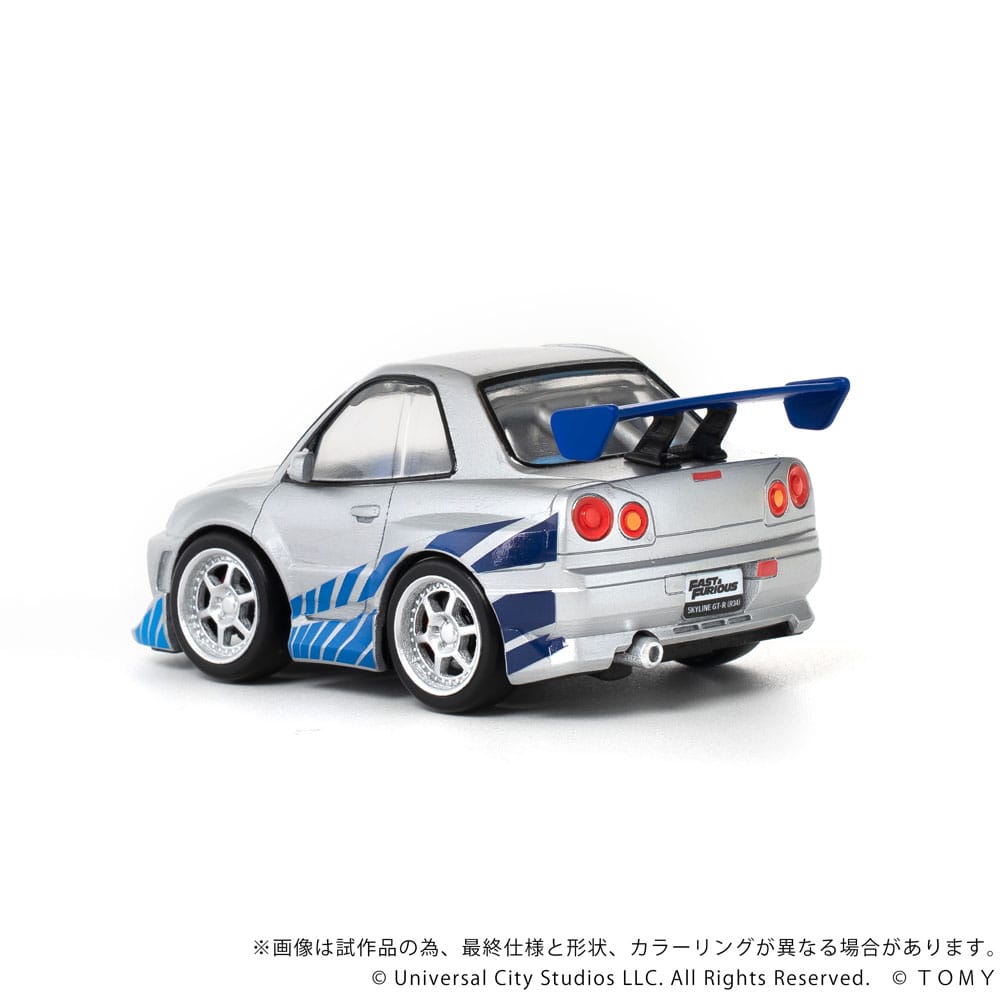 Fast &amp; Furious Q-Village Vehicle with Nissan Skyline GT-R (R34) 9cm minifigure