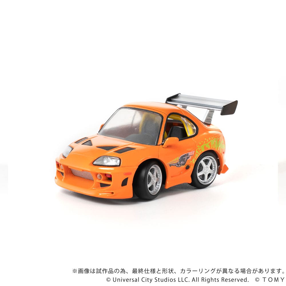 Fast &amp; Furious Q-Village Vehicle with Toyota Supra JZA80 9cm Minifigure