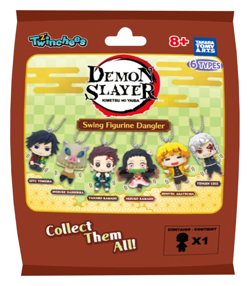 Demon Slayer: Kimetsu no Yaiba Swing Danglers Keychains 3 cm Mystery Capsule Display (24)