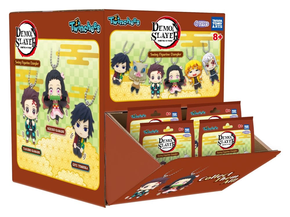 Demon Slayer: Kimetsu no Yaiba Swing Danglers Keychains 3 cm Mystery Capsule Display (24)