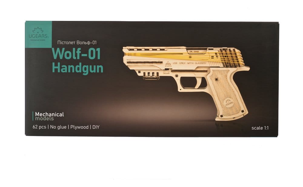Ugears Wooden Model Kit Wolf-01 Handgun