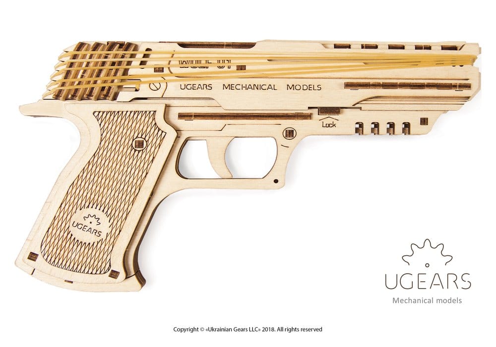 Ugears Wooden Model Kit Wolf-01 Handgun