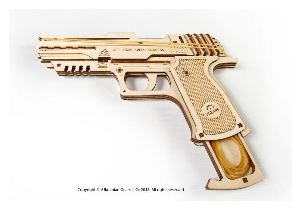 Ugears Wooden Model Kit Wolf-01 Handgun