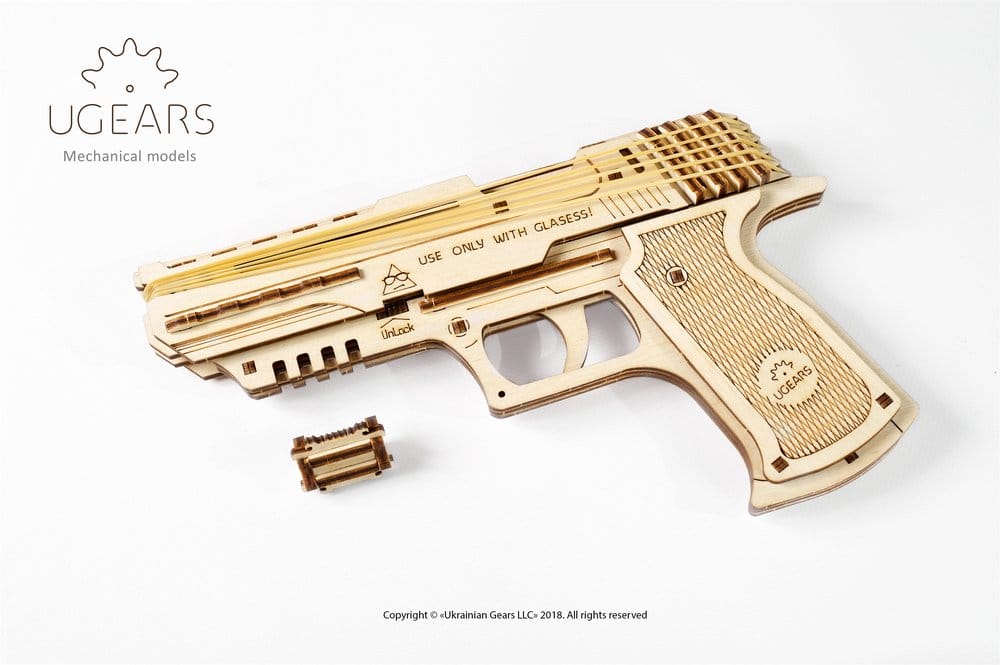Ugears Wooden Model Kit Wolf-01 Handgun