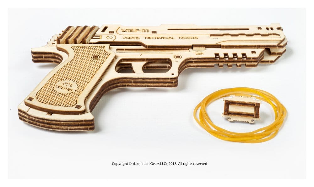 Ugears Wooden Model Kit Wolf-01 Handgun