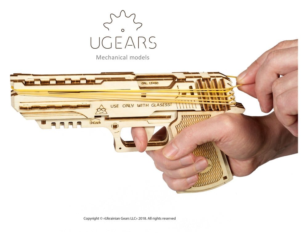 Ugears Wooden Model Kit Wolf-01 Handgun