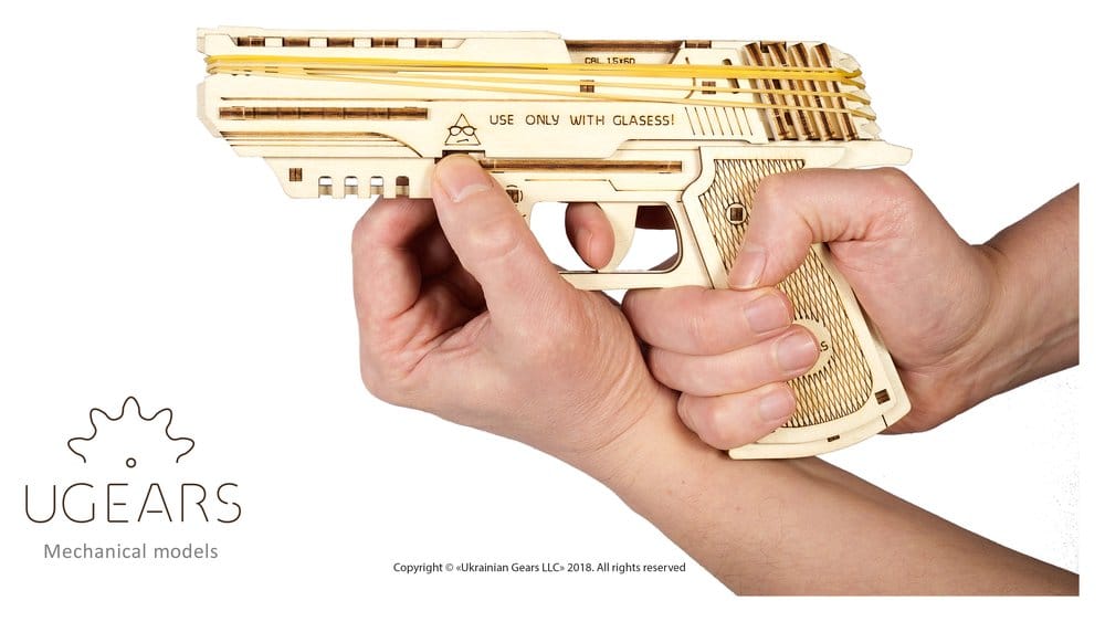 Ugears Wooden Model Kit Wolf-01 Handgun