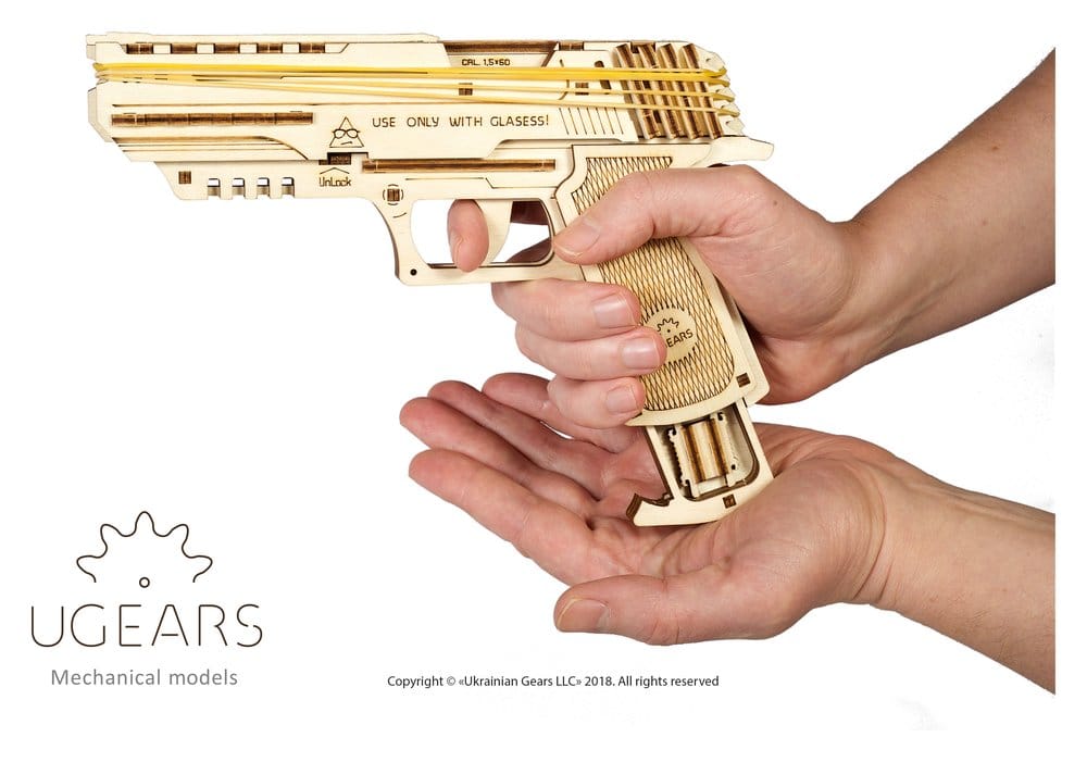 Ugears Wooden Model Kit Wolf-01 Handgun