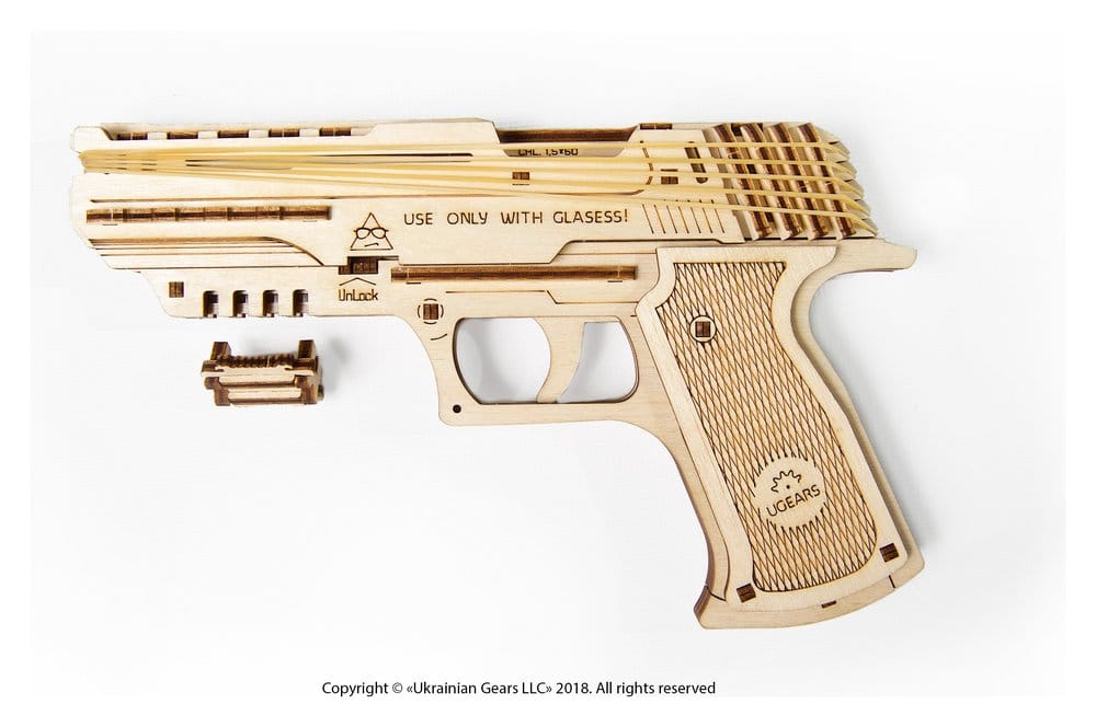 Ugears Wooden Model Kit Wolf-01 Handgun