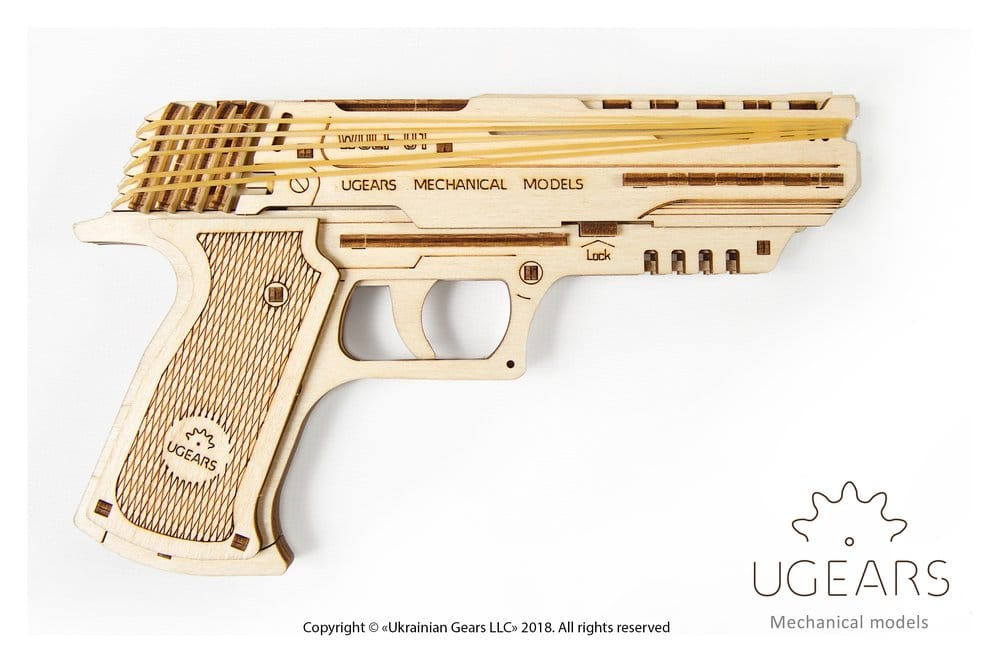 Ugears Wooden Model Kit Wolf-01 Handgun