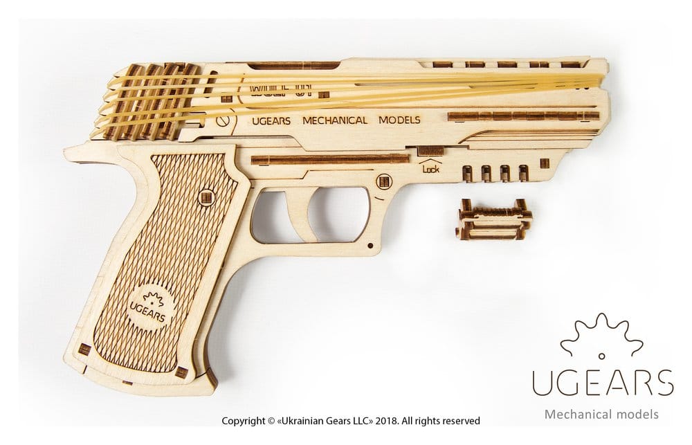 Ugears Wooden Model Kit Wolf-01 Handgun