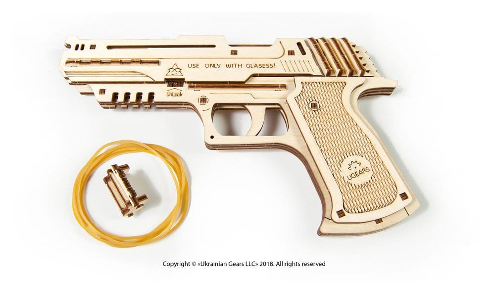Ugears Wooden Model Kit Wolf-01 Handgun