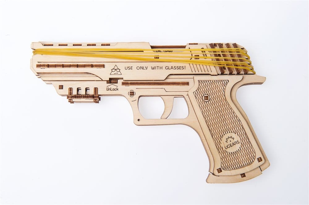 Ugears Wooden Model Kit Wolf-01 Handgun