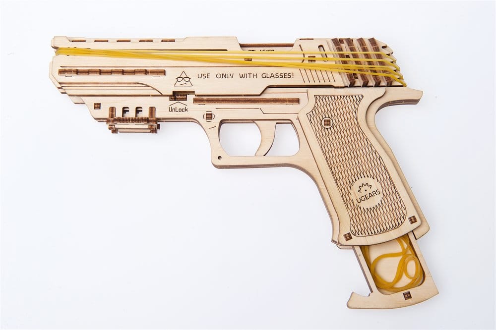 Ugears Wooden Model Kit Wolf-01 Handgun