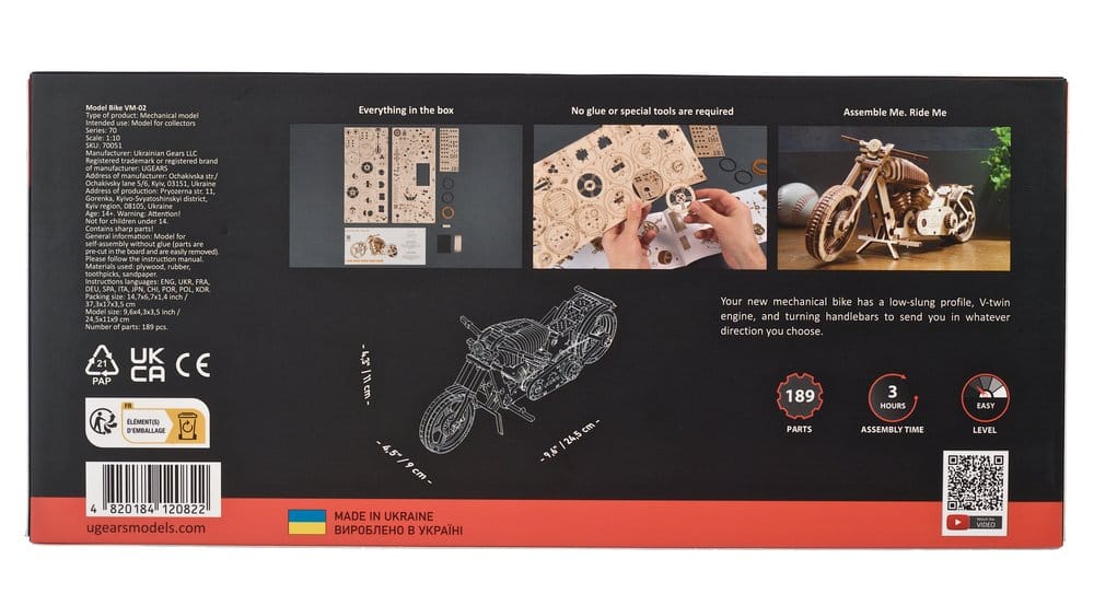 Ugears Wooden Model Kit Bike VM-02