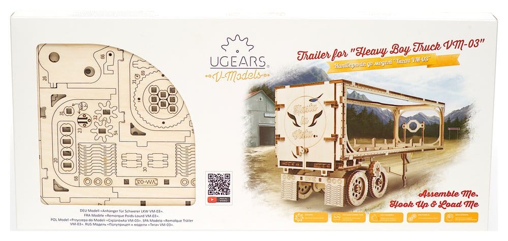 Ugears Wooden Model Kit Trailer for Heavy Boy Truck VM-03