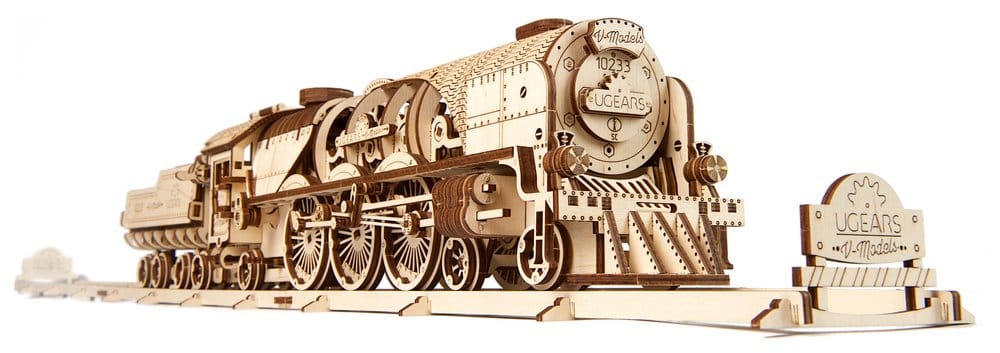Ugears Wooden Model Kit V-Express Steam Train with Tender