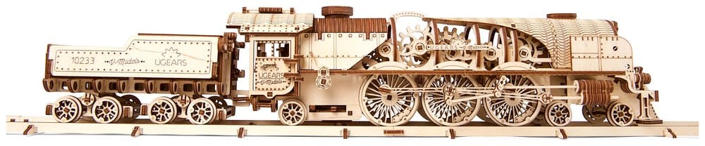 Ugears Wooden Model Kit V-Express Steam Train with Tender