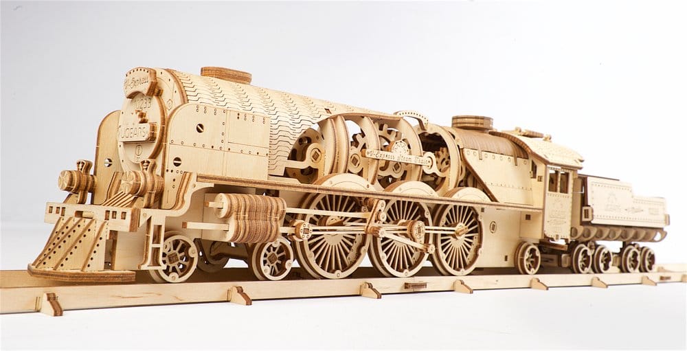 Ugears Wooden Model Kit V-Express Steam Train with Tender