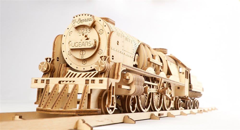 Ugears Wooden Model Kit V-Express Steam Train with Tender