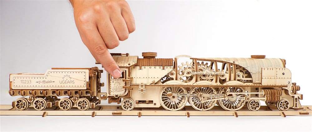 Ugears Wooden Model Kit V-Express Steam Train with Tender