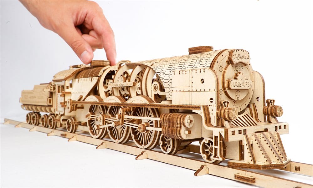 Ugears Wooden Model Kit V-Express Steam Train with Tender