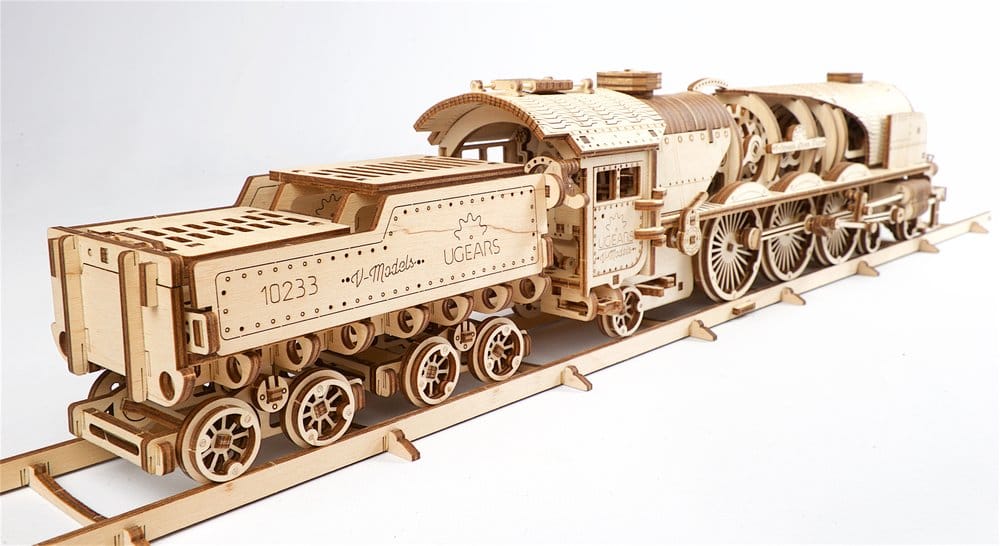 Ugears Wooden Model Kit V-Express Steam Train with Tender